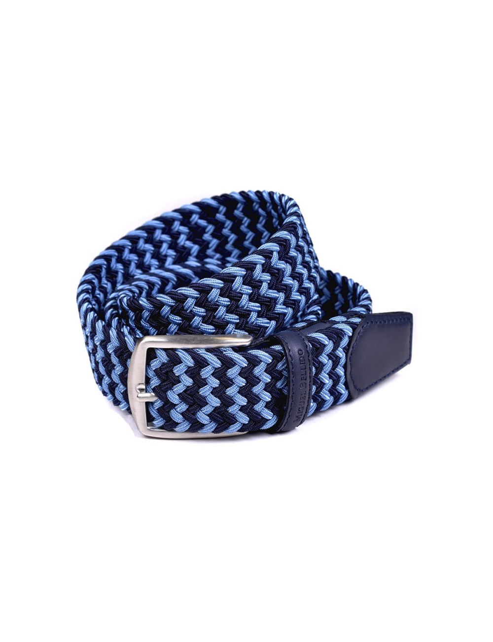 cinturon trenzado bicolor marino-azul elastico miguel bellido