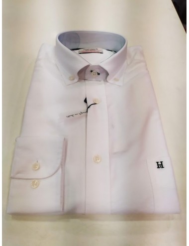 camisa oxford  blanca  con bolsillo hattrick