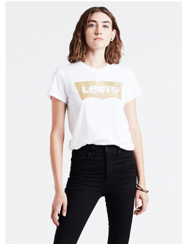 levis the perfect tee hsmk print gold white