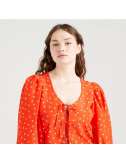 levis fawn tie blouse daysi foulard enamel orange