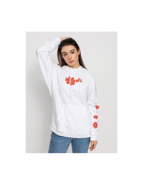 levis graphic rider hoodie poster logo daisy chest hit white