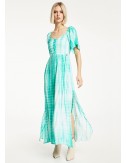 vestido largo tie dye aquamarine gaudi fashion
