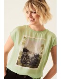 camiseta con estampado fotografico hint of mint garcia jeans