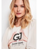 camiseta manga corta con logo GJ gaudi jeans