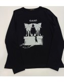 camiseta negra manga larga con pedreria Gaudi Fashion