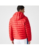 chaqueta acolchada con capucha rouge lacoste