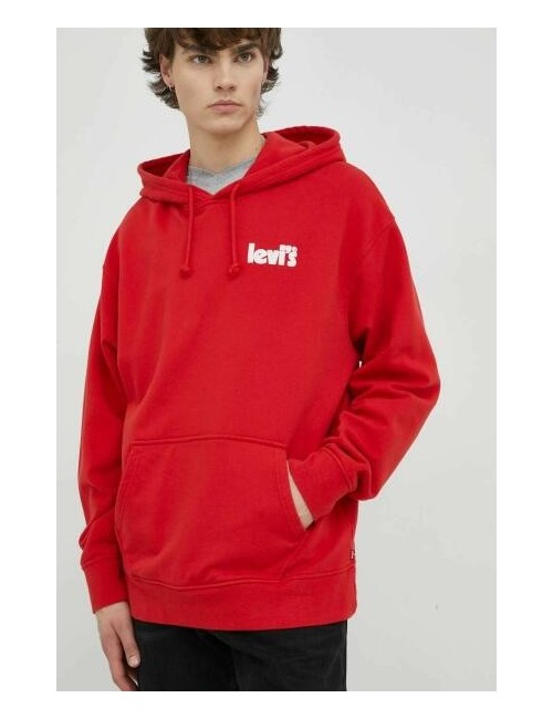 levis relaxed graphic poster hoodie aura orange