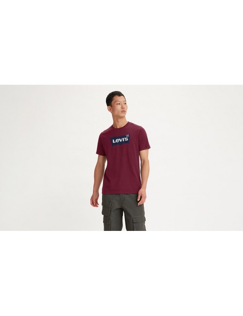 levis graphic crew neck tee bw color extension rumba red