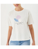 camiseta blanca con estampado floral garcia jeans