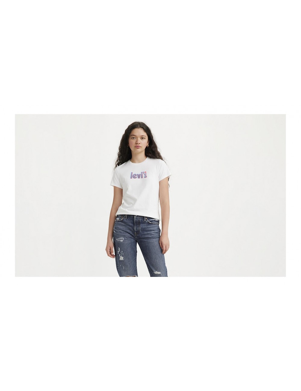 levis the perfect tee poster logo bright white