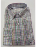 camisa de cuadros multuicolor con bolsillo Hattrick