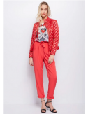 pantalon rojo en tejido fluido Gaudi fashion