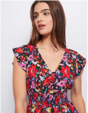 vestido largo con print floral Gaudi Fashion