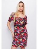 vestido corto con print floral Gaudi Fashion